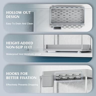 VERIFOST 2 Pack Adjustable Gray Under Sink Organizers, 2 Tier Pull Out Storage, Kitchen Bathroom Office Laundry Room Living Room - Image 5