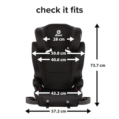 Diono Cambria 2 XL, Dual Latch Connectors, 2-in-1 Belt Positioning Booster Seat, High-Back to Backless Booster, Space and Room to Grow, 7 Headrest Positions, 8 Years 1 Booster Seat, Black - Image 12