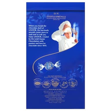 Lindt LINDOR Dark Chocolate Truffles, Dark Chocolate Candy with Smooth, Melting Truffle Center, Great for Gift Giving, 5.1 oz. Bag (6 Pack) - Image 8