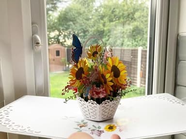 CUTPOPUP Birthday Card Pop Up, Mother's Day, 3D Flower Greeting, Birthday Card for Women, Wife, Grandma (Sunflowers Basket) - Image 3
