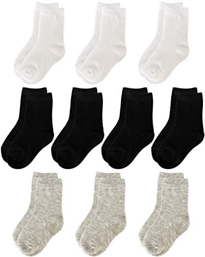 JAMEGIO 10 Pairs Boys Athletic Socks Toddler Boys Girls Breathable Soft Cotton Socks(2-4T) - Image 1