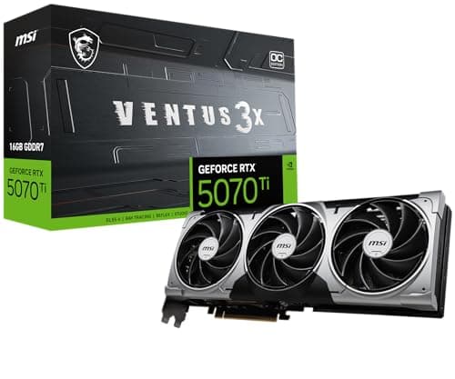 MSI Gaming RTX 5070 Ti 16G Ventus 3X OC Graphics Card (16GB GDDR7, 256-bit, Extreme Performance: 2497 MHz, DisplayPort x 3 2.1a, HDMI 2.1b, NVIDIA Blackwell Architecture) - Image 1