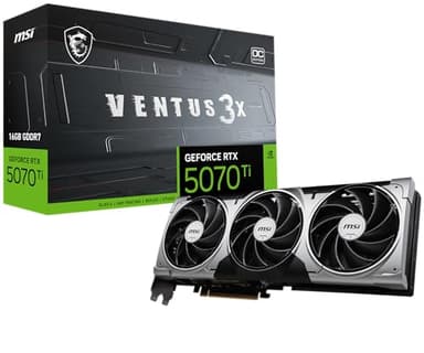 MSI Gaming RTX 5070 Ti 16G Ventus 3X OC Graphics Card (16GB GDDR7, 256-bit, Extreme Performance: 2497 MHz, DisplayPort x 3 2.1a, HDMI 2.1b, NVIDIA Blackwell Architecture) - Image 1