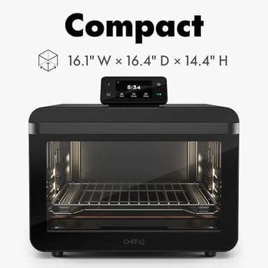 CHEF iQ MiniOven Smart Toaster Oven Air Fryer Combo, 11-in-1 Countertop Convection Oven, Bake, Broil, Air Fry, Broil, Dehydrate, 1750W, 25 Qt Capacity, Fast Cooking with Touchscreen Controls – Black - Image 11