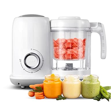AMZBABYCHEF Baby Food Maker, 4 in 1 Baby Food Processor and Steamer, Puree Blender, Multifunctional Baby Puree Maker, Dishwasher Safe (White) - Image 1