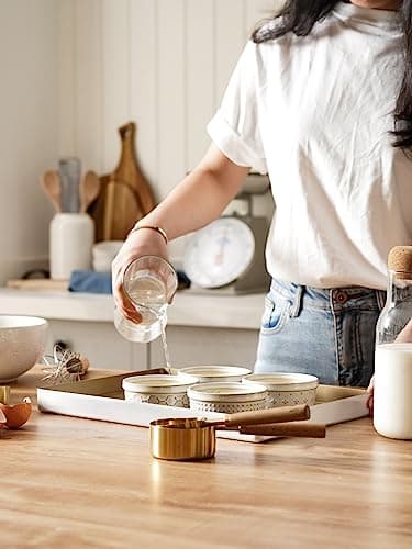LE TAUCI Ramekins 4 oz Oven Safe for Creme Brulee, Charcuterie Boards Bowls for Souffle, Small Sauce Bowl, Ceramic Baking Dishes - 3.8 inch, Set of 4, Arctic White - Image 7