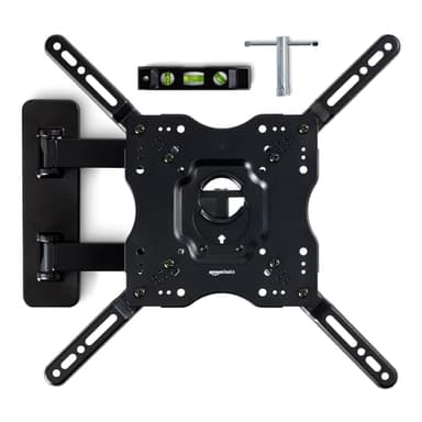 Amazon Basics Full Motion Articulating TV Monitor Wall Mount for 26" to 55" TVs and Flat Panels up to 80 Lbs, Black - Image 1