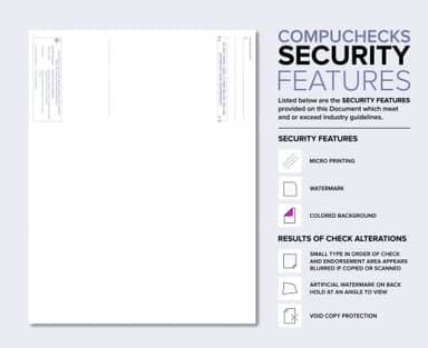 Compuchecks Check on Top Blank Check Paper - 1000 Pack, Quick-Books & Laser Printer Compatible - Security Business Checks with Voucher - 8.5" x 11" Platinum Pinstripe - Image 2