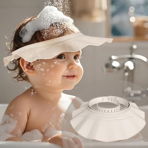 Baby Shower Cap Hat Soft Adjustable Bath Head Cap Visor for Washing Hair Safe Shampoo Shower Bathing Protection Head Eye Ear,Shampoo Caps for Toddler,Baby,Kids,Children,Makes the Bath More Fun - Image 1