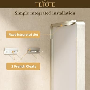 TETOTE Brushed Nickel Mirror 24 x 32 Inch Brushed Nickel Metal Framed Bathroom Mirror, Tempered Glass, Modern Farmhouse Wall Mounted Mirror for Decorative(Horizontal/Vertical) - Image 6