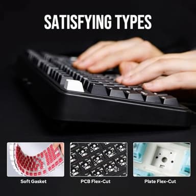 EPOMAKER TH99 Tri-Mode Wireless Mechanical Keyboard with 8000mAh Battery, Hot Swappable Custom RGB Gaming Keyboard with Numpad, Gasket Creamy for PC/Mac/Office (Black) - Image 4