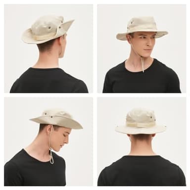 Sun Hats for Men Women Bucket Hat UPF 50+ UV Protection Boonie Hat for Safari Fishing Hiking Garden Beach Beige - Image 3