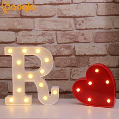 Pooqla LED Marquee Letter Lights Sign, Light Up Alphabet Letter for Home Party Wedding Decoration R - Image 4