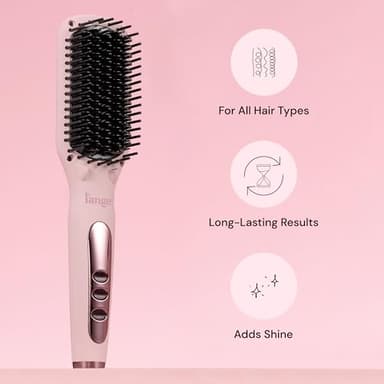 L'ANGE HAIR Le Vite Straightening Brush | Heated Straightener Flat Iron for Smooth, Anti Frizz Hair | Dual-Voltage Electric Brush Straightener | Hot Brush for Styling - Image 4