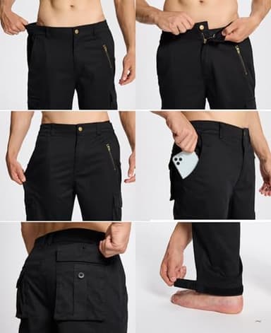 Susclude Camo Pants for Men Tactical Cargo Pants Rip Stop Elastic Stretch Military Army Work Pants with 7 Pockets - Image 5