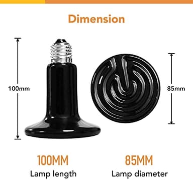 Simple Deluxe 150W Reptile Ceramic Heat Bulb with 8.5 Inch Clamp Lamp and Digital Thermostat Controller Combo Set for Incubating Chicken & Amphibian Pet, 2 Pack - Image 5