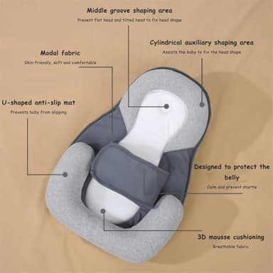 Restnest Baby Bed Acid Reflux with Strap, 2025 New Keesley Rest Nest Baby Bed for Reducing Spit-Up, Babies Feeding Support Pillow, Anti Reflux Newborn Feeding Pillow (Regular with Strap) - Image 3
