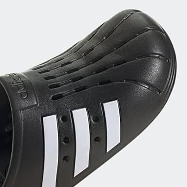 adidas Unisex Adilette Clogs Slide Sandal, Core Black/White/Core Black, 10 US Women/9 US Men - Image 10