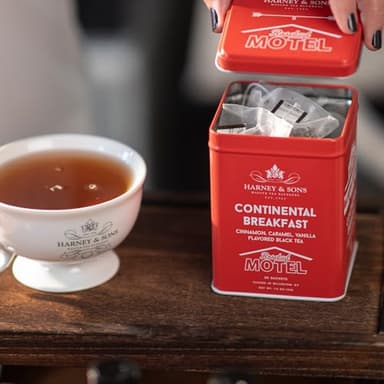 Harney & Sons Continental Breakfast, 20 sachets | Schitt's Creek Rosebud Motel Black Tea with Cinnamon, Caramel and Vanilla Flavors - Image 5