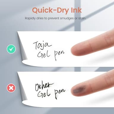 Taja Gel Pens, 6pcs 0.5mm Fine Point Smooth Writing Pens, Quick Dry Black Ink Pens for Journaling and Note Taking, Cute Aesthetic Pens for Office School & Home Supplies - Image 4