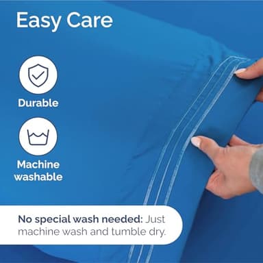 Extra Deep King Sheet Set - 6 Piece Breathable & Cooling Sheets - Hotel Luxury Bedding Set with 18-24 Inch Extra Deep Pockets - Easy Fit - Super Soft, Wrinkle Free and Comfy - Royal Blue, King Size - Image 7