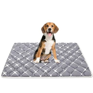 Bubble bear Dog Crate Mat - Ultra Soft, Washable & Anti-Slip Kennel Pad for Small/Medium/Large Dogs, Dark-Hued to Hide Stains (36"x23") - Image 1