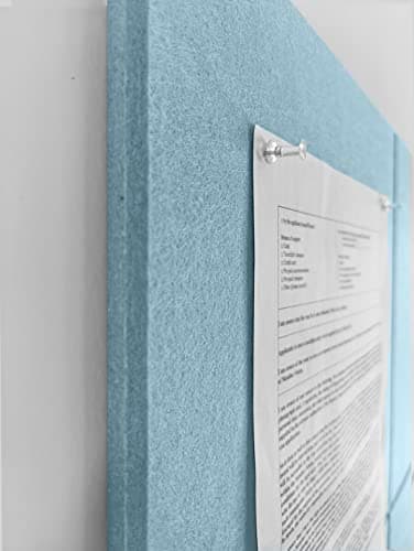 Large Cork Board Alternative - 12-Pack Felt Wall Tiles with Safe Removable Adhesive Tabs, Cork Wall Tiles Bulletin Board Home Office Essentials - Baby Blue - Image 4