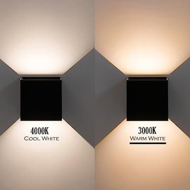 Quickway Imports Modern Wall Sconce LED Waterproof Wall Lamp Aluminum with Adjustable Beam 10-Watt 3000K Warm White Indoor Outdoor, Black - Energy Efficient, Long Lasting, Easy to Install - Set of 4 - Image 6