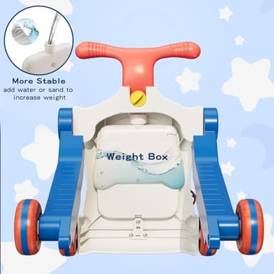HYES 5 in 1 Baby Push Walker for Baby Boy, Activity Center Learning to Walk, Sit to Stand, Early Learning Push Toys for Infant 12 Months, Walking Toys Gift for Toddler Boys, Blue - Image 6