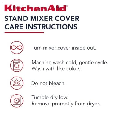 KITCHENAID Fitted Tilt-Head Stand Mixer Cover with Storage Pocket, Quilted 100% Cotton,14.4"x18"x10", Grey - Image 6