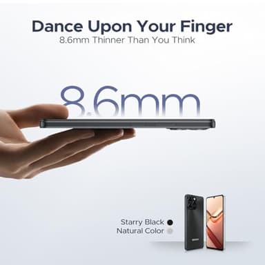 DOOGEE Note 58 Unlocked Cell Phone,Android 15 Smartphone with 32GB+128GB/2TB TF Expand,6250mAh Battery, 6.75"HD+ 90Hz Cellphone,4G Dual SIM Mobile Smart Phones, Widevine L1/NFC/OTG/Face Unlock,Natural - Image 3