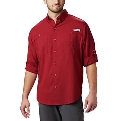 Columbia Men’s PFG Tamiami™ II Long Sleeve Shirt — Tall, Beet, XLT - Image 3