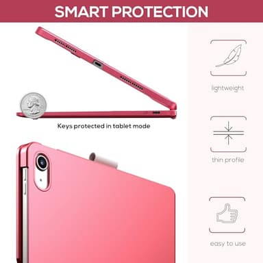typecase Touch iPad 10th Generation Case with Keyboard (10.9", 2022) and iPad A16 (11th Gen, 2025) – 360° Rotatable, 11-Color Backlit, Multi-Touch Trackpad, Thin & Light (Pink) - Image 5