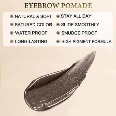LAVONE Makeup Kit With Eyebrow Stamp Pencil, Waterproof Brow Pencil & Pomade, Eyeliner, Dual-ended Eyebrow Brush, Dark Brown - Image 5