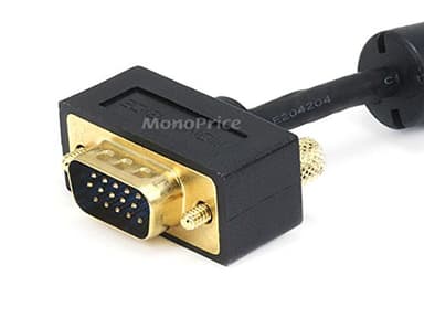Monoprice Ultra Slim SVGA Super VGA Male to Male Monitor Cable - 35 Feet With Ferrites | 30/32AWG, Gold Plated Connector - Image 2