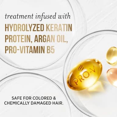Pantene Keratin Leave-In Conditioner with Argan Oil, Protein Treatment for Dry, Damaged & Color-Treated Hair, Repairs Split Ends & Protects from Damage, Formaldehyde-Free, 8.4 Fl Oz - Image 5