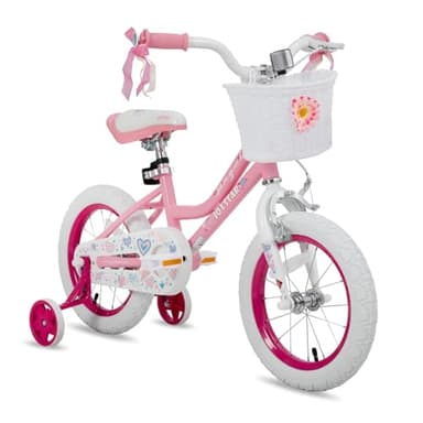 JOYSTAR 14 Inch Girls Bike Toddler Bike for 3 4 5 Years Old Girl 14" Kids Bikes for Ages 3-5 yr with Training Wheels and Basket Children's Bicycle in Pink - Image 1