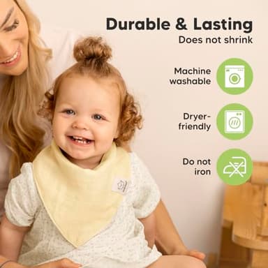 8-Pack Muslin Baby Bibs for Boys, Girls - Muslin Bandana Drool Bibs for Baby Girl & Boy, Drooling Newborn, Teething Toddler, Infant 0-36 Months, 100% Cotton Extra Absorbent & Soft (Mirage) - Image 5