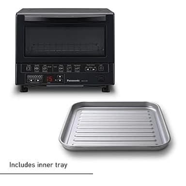 Panasonic FlashXpress Toaster Oven Countertop, 4-Slice Compact Size with Double Infrared Heating, 6 Auto Cook Options and Precise Temperature Control, 1300W - NB-G110P-K (Black) - Image 6
