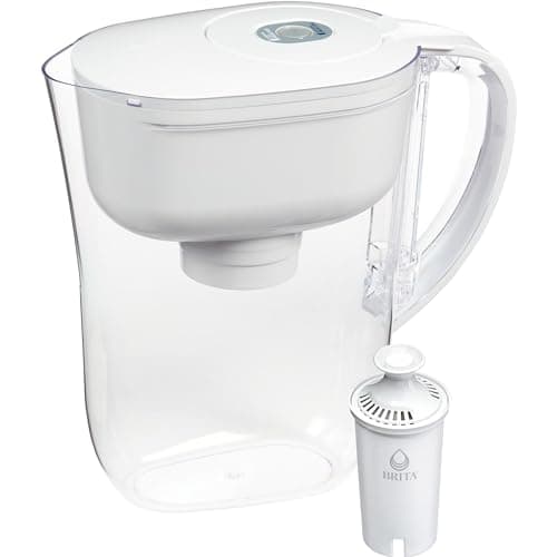 Brita Water Filter Pitcher for Tap and Drinking Water with 1 Standard Filter, Lasts 2 Months, 6-Cup Capacity, BPA Free, White - Image 1