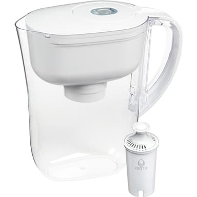 Brita Water Filter Pitcher for Tap and Drinking Water with 1 Standard Filter, Lasts 2 Months, 6-Cup Capacity, BPA Free, White - Image 1