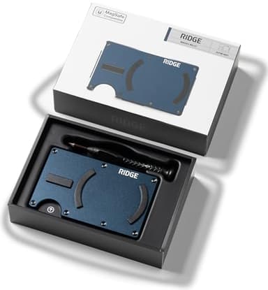 Ridge Wallets for Men Magsafe - Slim Minimalist Compact Wallet and Card Holder, RFID Protected Front Pocket Wallets for Men with Integrated Cash Strap (Alpine Navy) - Image 6