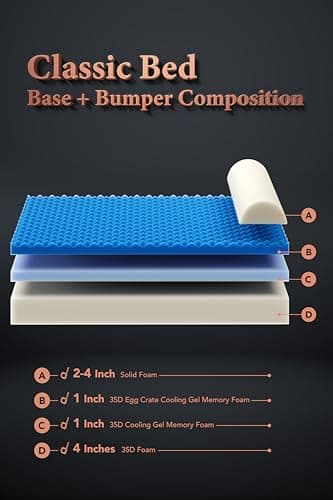 NOAH & PAW Giant Dog Bed XXL 55x45x9.5 Inch, Orthopedic Dog Beds, Eggshell Memory Foam Infused with Cooling Gel, Waterproof, Machine Washable, Includes Inner Cover (Faux Leather) - Image 4