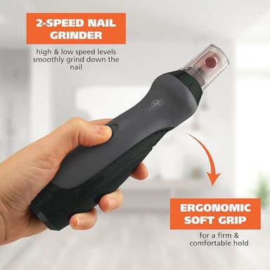Wahl Grind & Smooth 2 Speed Battery Dog Nail Grinder with Concave Rounding Tip and Nail Guard for Increased Safety and Precise Nail Grinding - Model 3026333 - Image 6