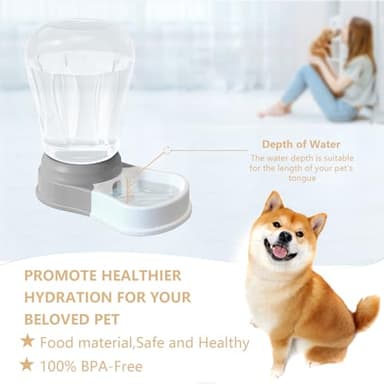 STALTWO 1.58 Gallon Automatic Dog Water Bowl Dispenser, Large Capacity Water Feeder for Cats and Dogs, BPA-Free, 1.58 Gallon Grey - Image 6
