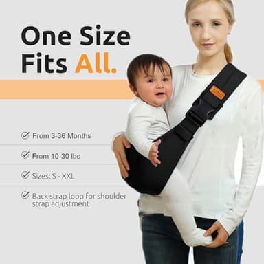 Baby Sling Carrier Newborn to Toddler Adjustable One-Shoulder Design with Hip Seat Support, Labor-Saving Baby Wraps Carrier 10-30 lbs(Blue) - Image 2