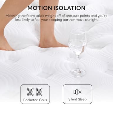 LIKIMIO Full Mattress, 12 Inch Memory Foam Mattress for Pressure Relief, Medium Firmness, Individually Wrapped Coils Breathable Knitted Fabric with Motion Isolation, Non-Slip CertiPUR-US Certified - Image 6