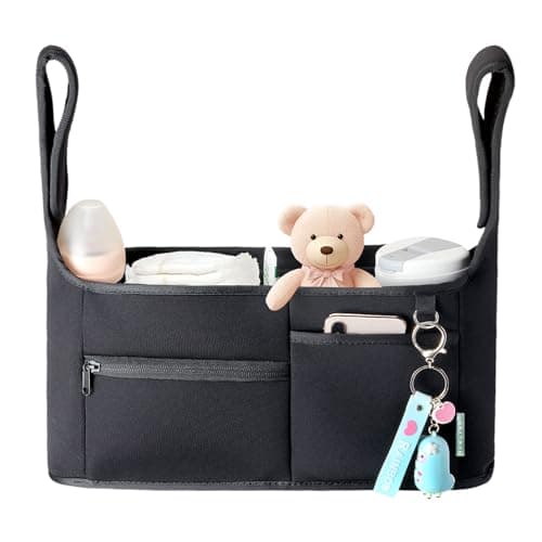 Vanleestar Stroller Organizer, New Fabric Design, Holds 2 Cup Holders for Baby Products, Multiple Pockets for Storing Diapers and Toys, Suitable for All Off-Road Models - Image 1
