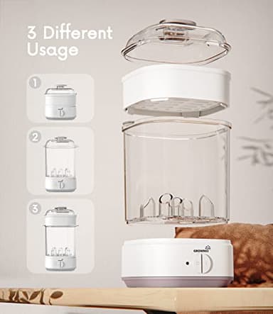Bottle Sterilizer, Baby Bottle Steam Sterilizer, Electric Baby Bottle Sanitizer with Timer for Baby Bottles, Pacifiers, Pump Parts - Image 3