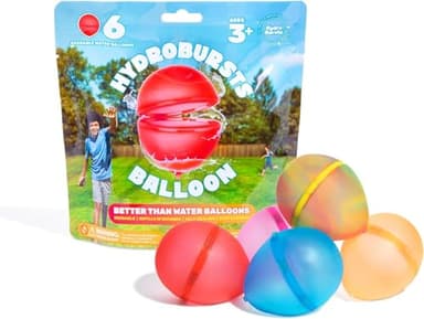 Hydroburst 6-pack Reusable Water Balloons by Relatable, For The Pool, Beach Toys And Outdoor Play Toys, Includes 6 Refillable Balloons - Image 1